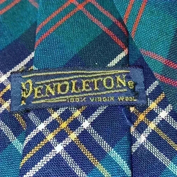 Pendleton vintage 100% wool tartan plaid tie - Picture 3 of 4